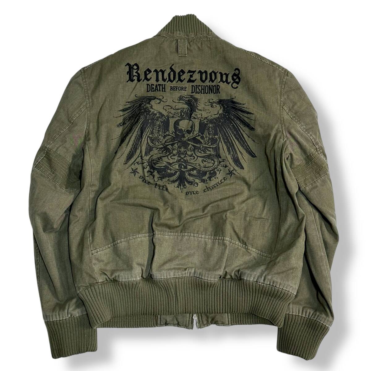 激レア【Death Before Dishonor】USA古着 デス・ビフォア・ディスオナー PX フライトジャケット ミリタリージャケット ブルゾン拍卖