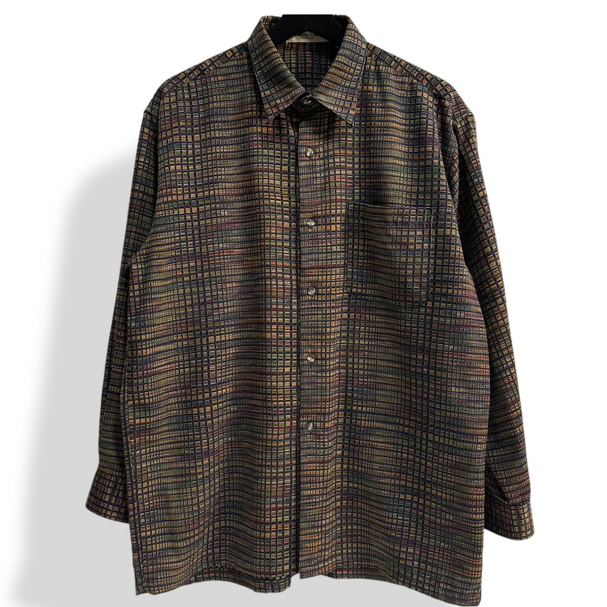 秀逸 貴重【HOMME-LIBRE】VINTAGE 90s グラデーション レトロビンテージポリシャツ 古着 オールド 日本製 落ち感あり拍卖