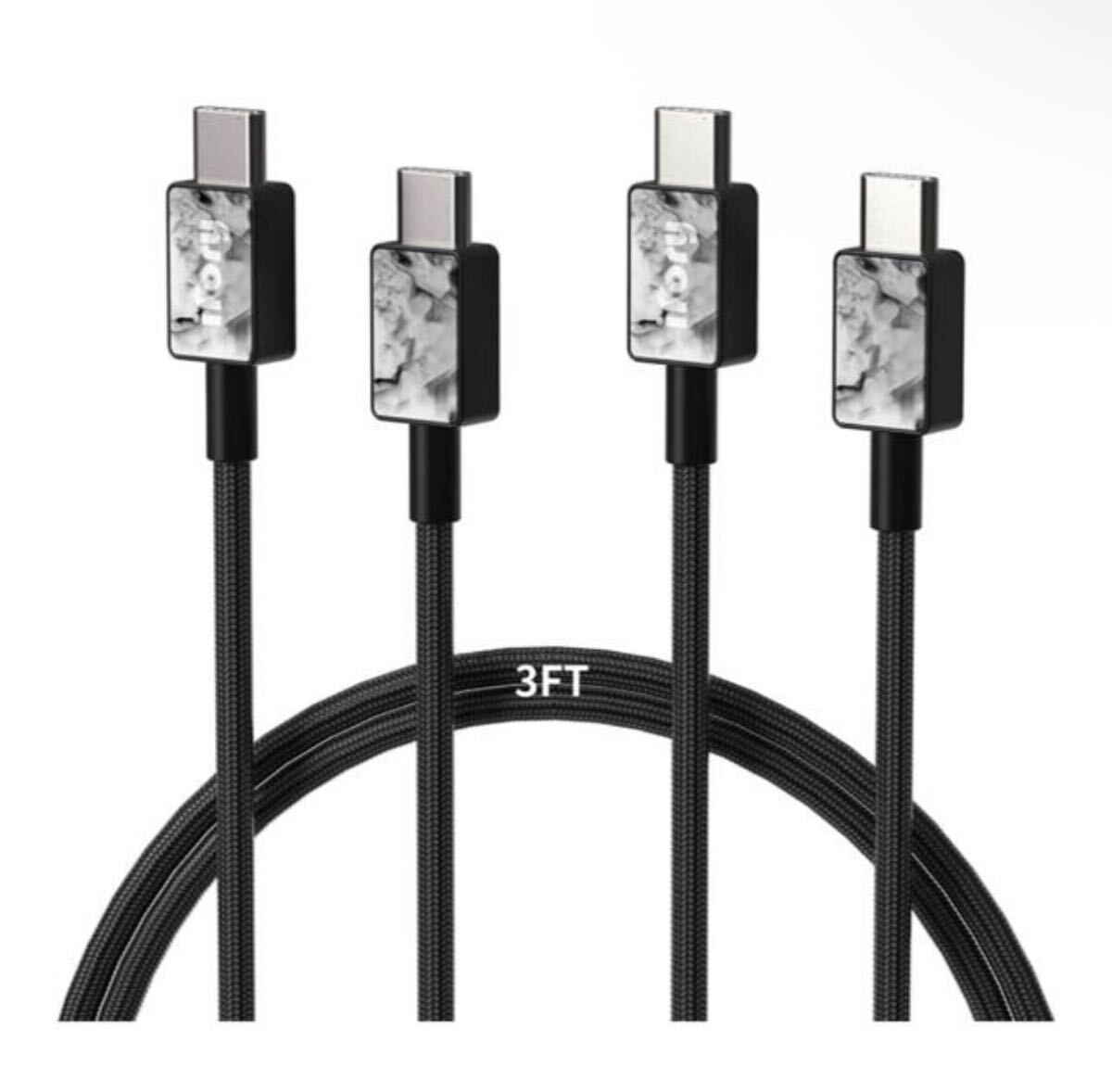 USB Aポート高速充電ケーブルUSB Aケーブル3ft 0.9m2本セット 黒拍卖