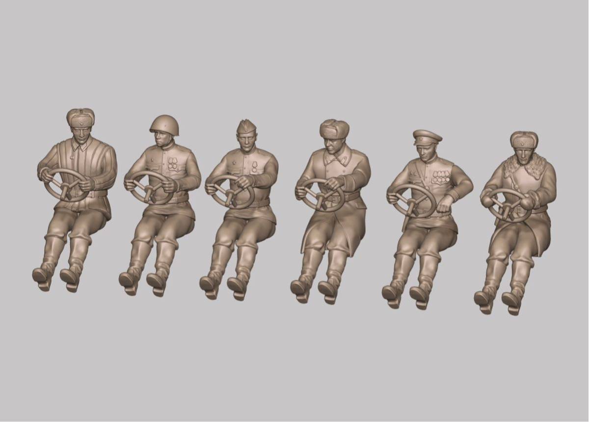 1/144レジンキット 未塗装 WWⅡ ソ連軍 ドライバー 兵士フィギュア6体 ワールドタンクミュージアム【同梱可能】230415拍卖