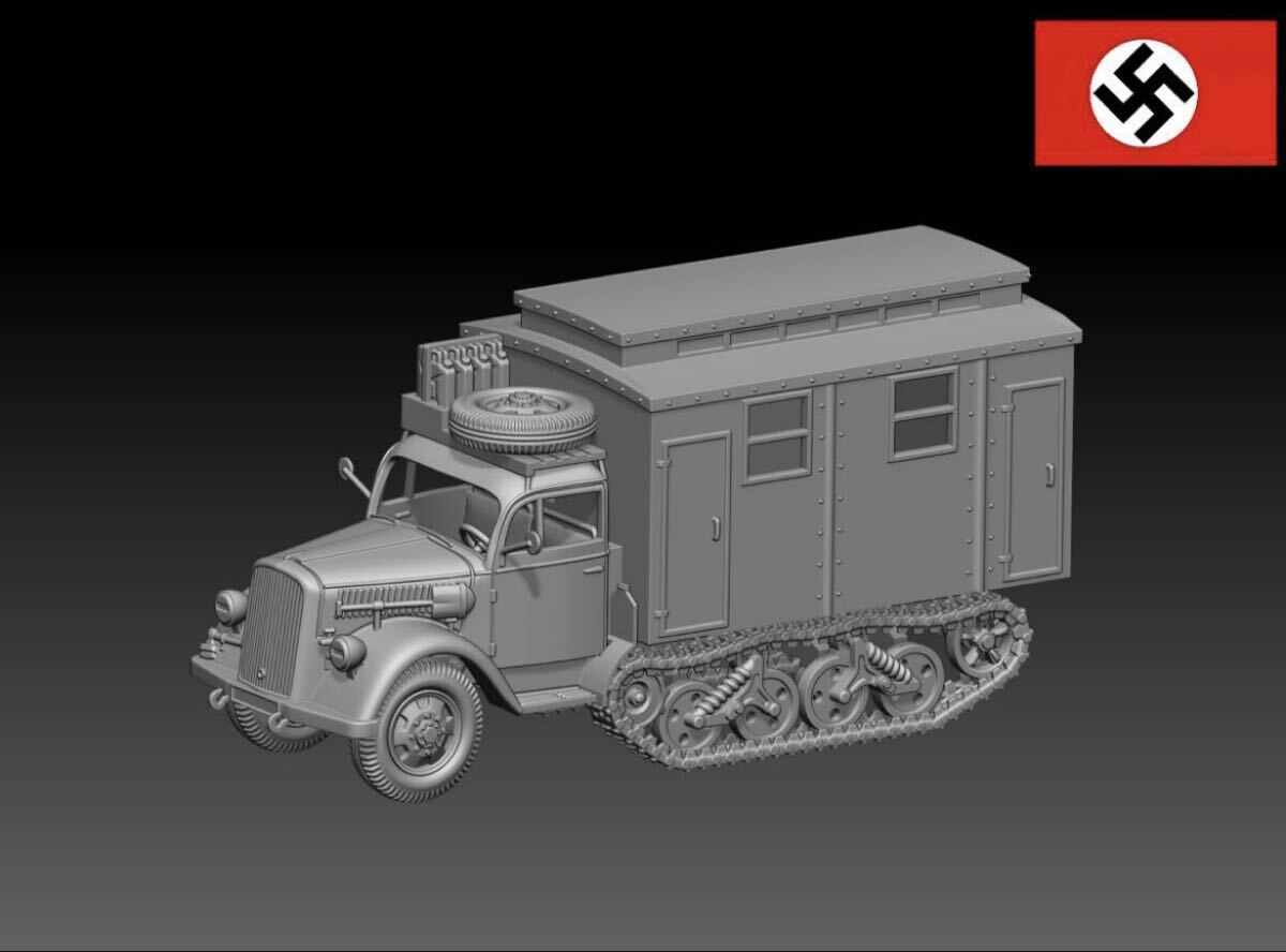 1/72 レジンキット 未塗装 WW2 ドイツ軍 Sd.Kfz.3 オペル・マウルティア 野戦救急車 250909拍卖