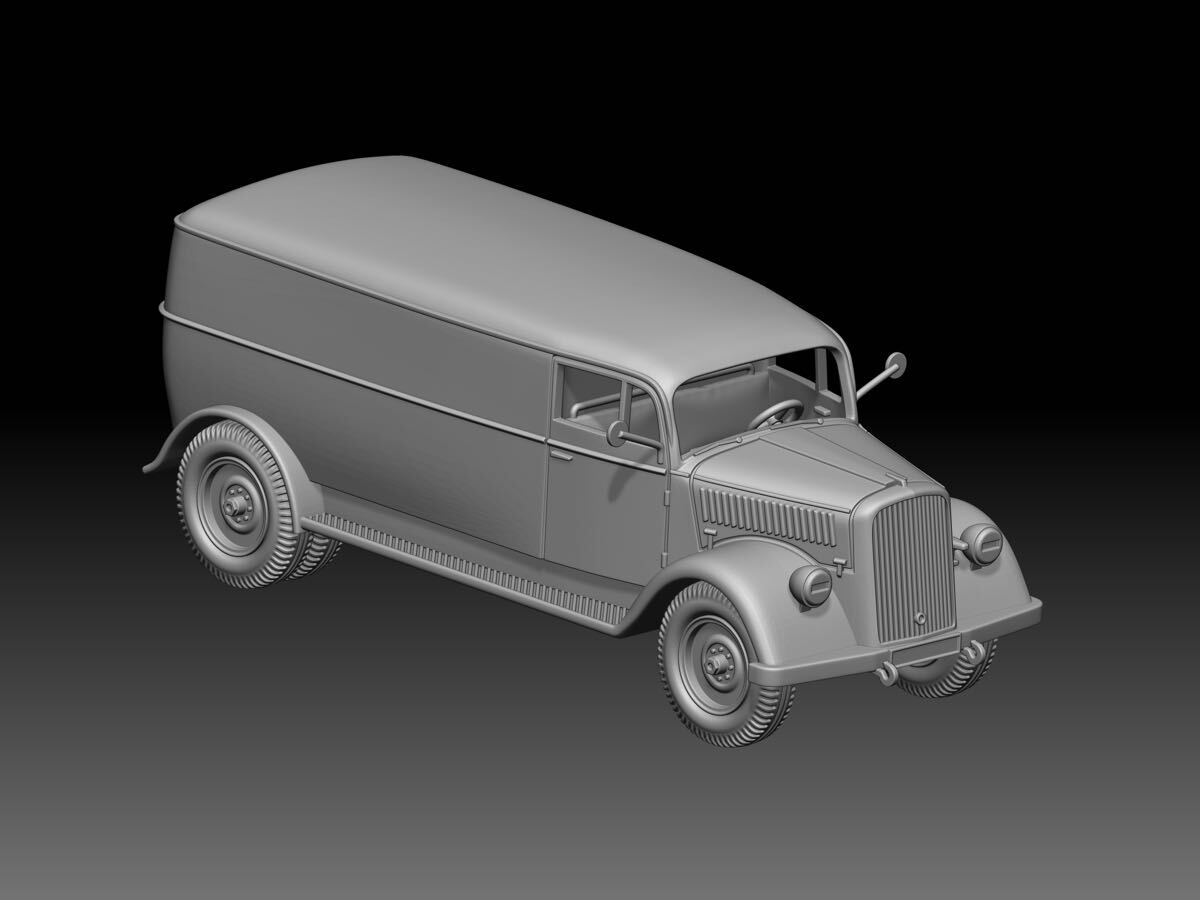 1/35 レジンキット 未塗装 WW2ドイツ軍 オペルブリッツ 1.5t ワーゲンバス 軍用車両 250910拍卖