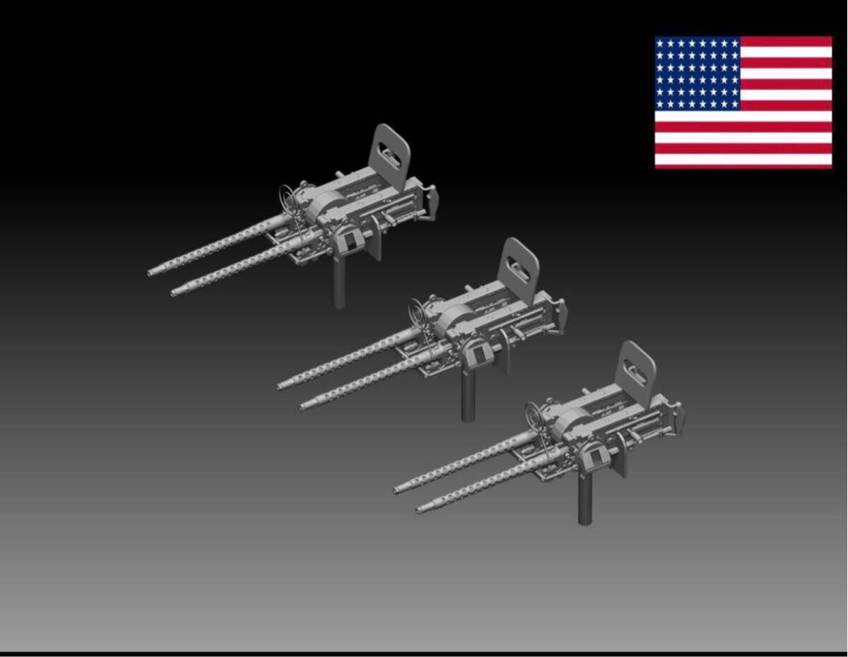 1/48 レジンキット 未塗装 WW2 アメリカ軍 SBD ドーントレス用の7.7mm旋回機銃 7.7mm航空機銃 2連装 240907拍卖