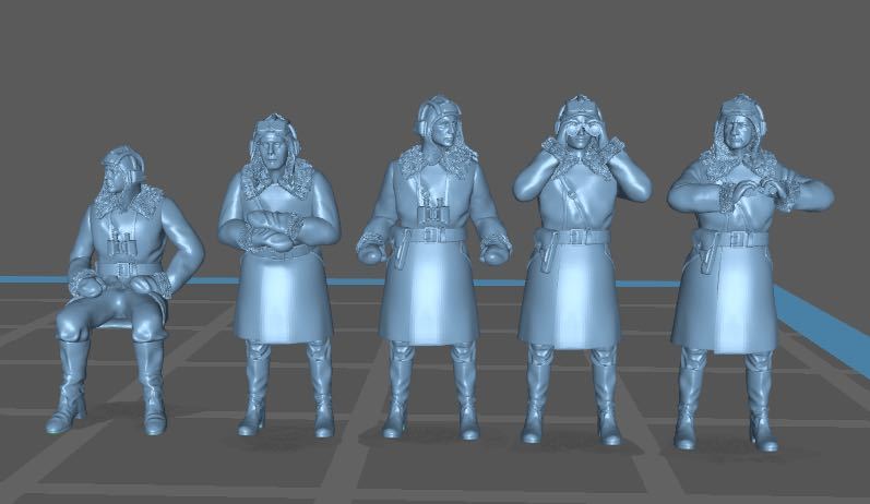 1/144レジンキット 未組立 未塗装 WWⅡ ソ連軍 戦車兵士フィギュア5体 冬季装備 ワールドタンクミュージアム 【同梱可能】拍卖