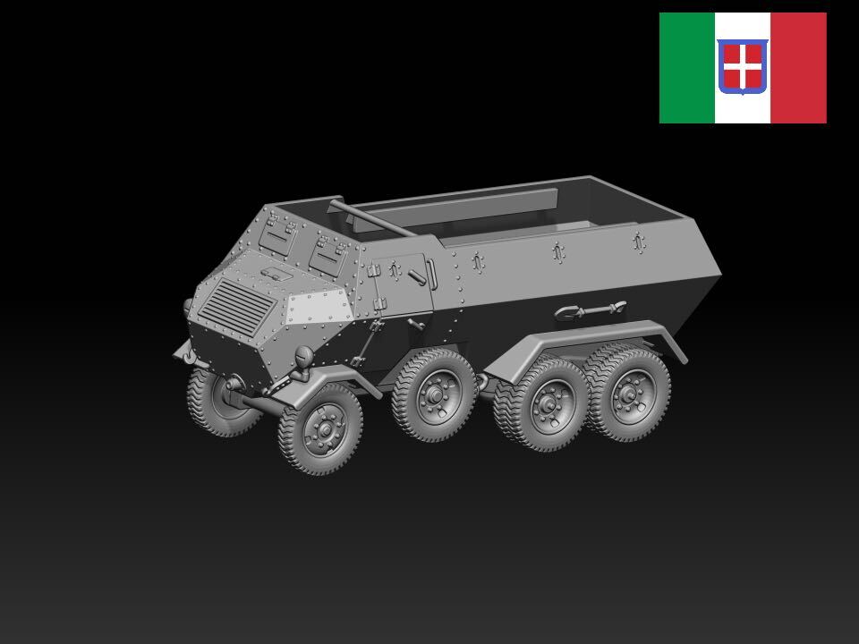 1/35 レジンキット 未塗装 WW2 イタリア軍 SPA ドヴンクェ 35 プロテット装輪式装甲兵員輸送車 軍用車両 240715拍卖