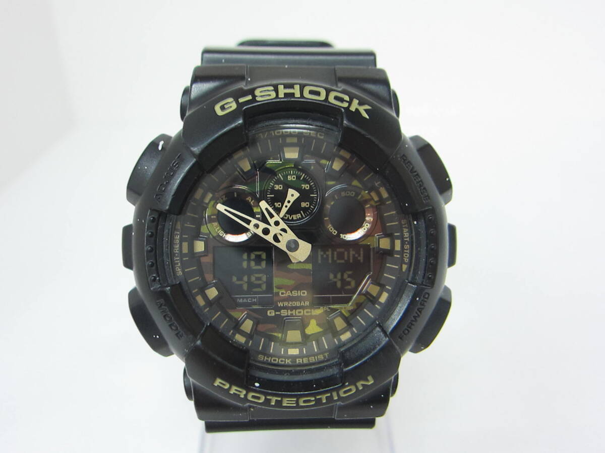 9E460MZ5◇CASIO カシオ G-SHOCK ジーショック GA-100CF 5081 迷彩 アナデジ メンズ 腕時計 稼働品◇中古拍卖
