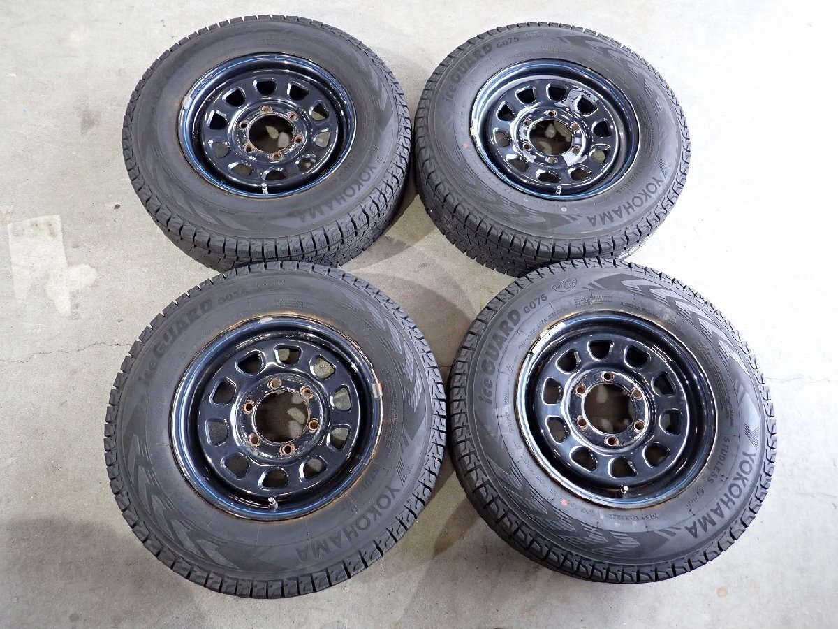 YS20842【送料無料195/80R15 107/105LT】デイトナ スチール キャラバン等 中古スタッドレスセット ■15×6.5J 139.7/6H ET44■拍卖