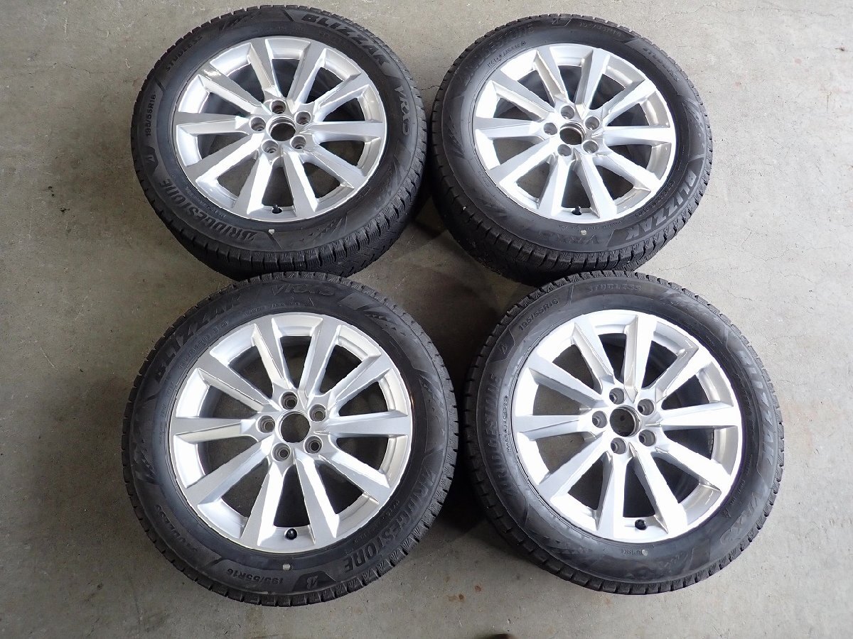 YS20836【送料無料195/55R16】AUDI アウディ純正 A1純正 BS VRX3 中古スタッドレス ★16×6.5J 100/5H ET40★品番:82A601025C拍卖