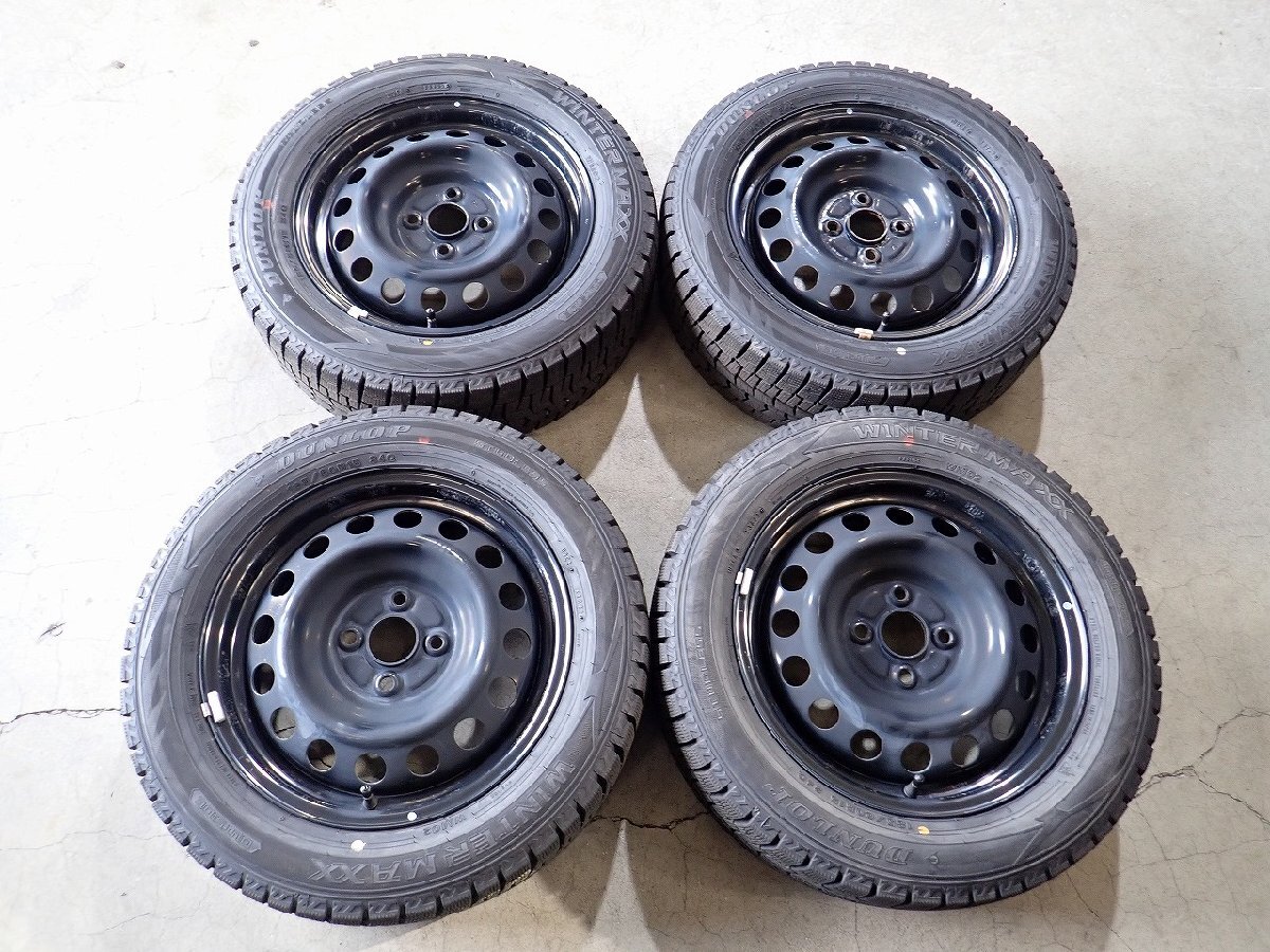 YS21235【送料無料185/60R15】ヤリス ヴィッツ アクアなどに 2022年製 中古スタッドレスセット ▼15×5.5J 100/4H ET約45▼拍卖