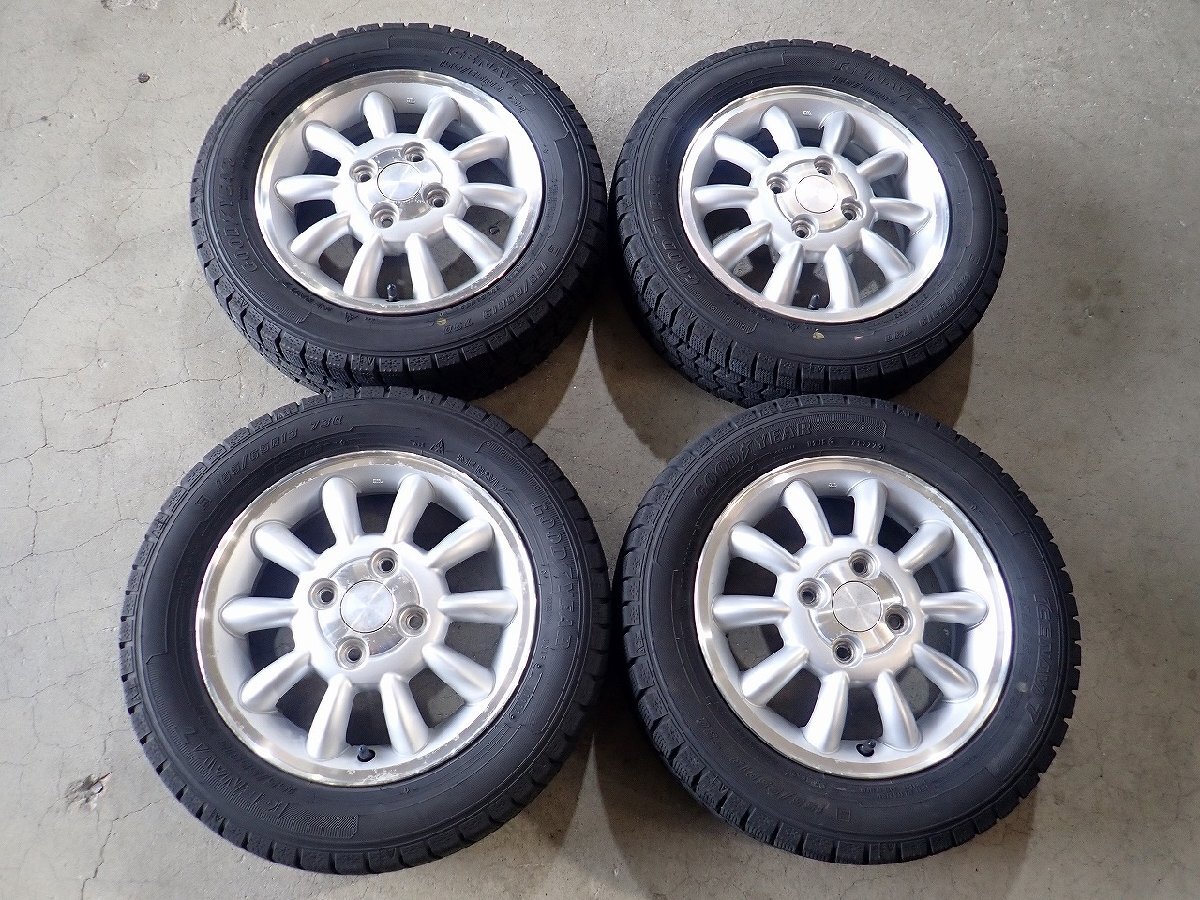 YS21236【送料無料155/65R13】スズキ純正 ラパン純正 ワゴンR MRワゴンなどにも 中古スタッドレス ★13×4J 100/4H ET45★拍卖