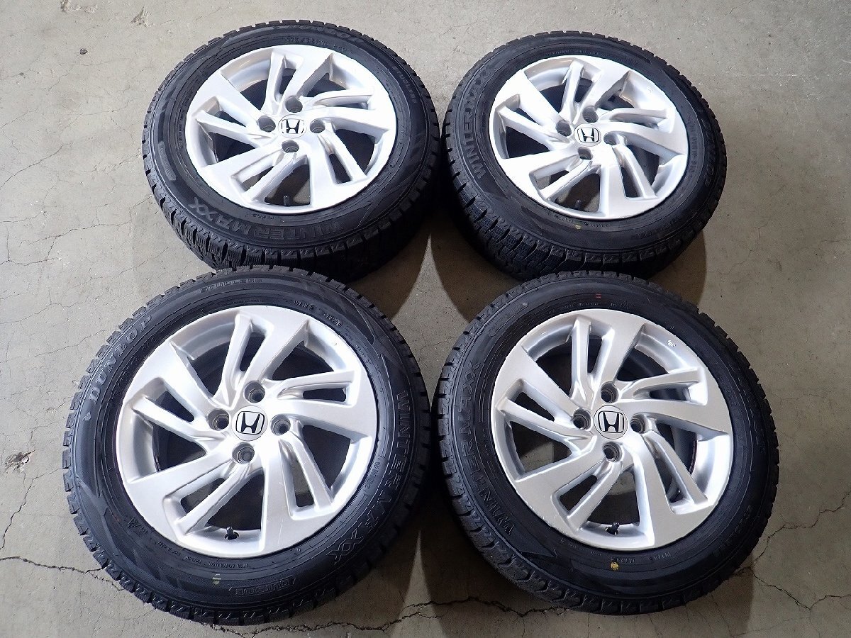 YS21430【送料無料175/65R15】ホンダ純正 フィット純正 インサイトなどへ 中古スタッドレスセット ★15×6J 100/4H ET50★拍卖