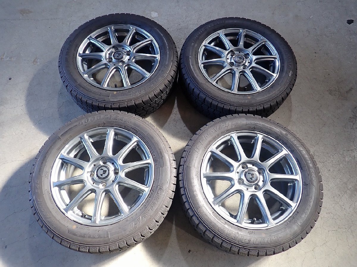 YS21756【送料無料175/65R15】フィット インサイトなどに グッドイヤー 2022年製 中古スタッドレス ★15×5.5J 100/4H ET50★拍卖