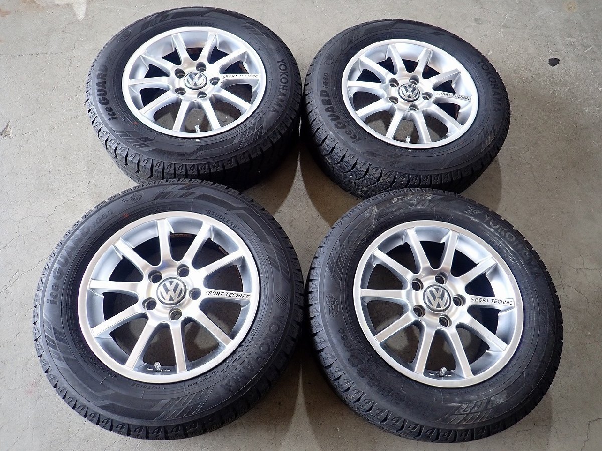 YS21797【送料無料195/65R15】スポーツテクニック ゴルフ6などに 2023年製 ヨコハマ 中古スタッドレス ▼15×6.5J 112/5H ET47▼拍卖