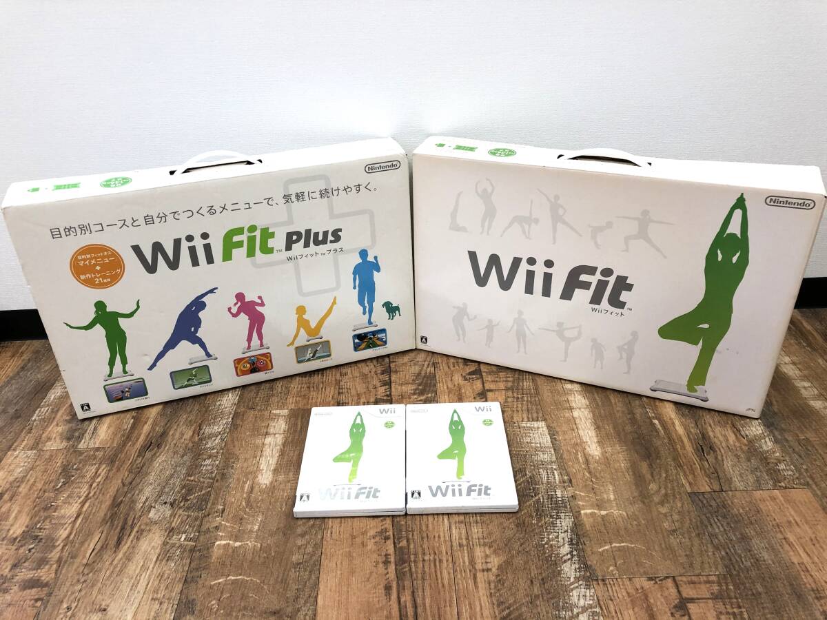 《H》1円スタート★ Nintendo Wii Fit Wii Fit PLUS バランスWiiボード RVL-021 2点・ Wii Fit ソフト2点拍卖