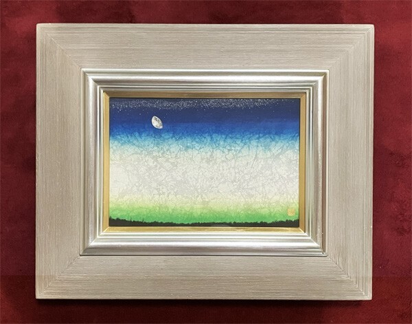 関口浩●真作●日本画 紙本彩色 落款裏書きあり●タイトル『エストニアの小さな森』■北欧の原風景画 美しいグラデーション 日本画家拍卖