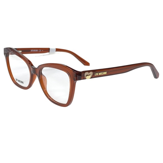 ラブモスキーノ MOL616 35J 140 54□19 眼鏡 メガネ アイウェア ラウンドフレーム ピンク クリア ロゴ Love Moschino拍卖