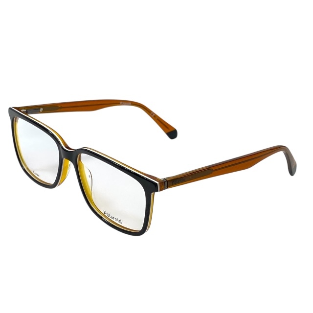 ポラロイド PLD D394 8LZ 145 55□15 眼鏡 メガネ アイウェア スクエアフレーム オレンジ ブラック アセテート ロゴ Polaroid拍卖