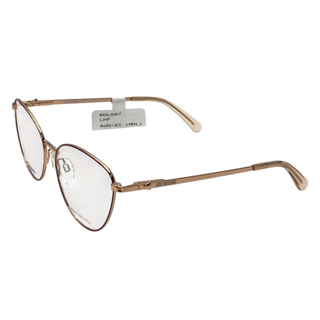 ラブモスキーノ MOL587 LHF 140 55□16 眼鏡 メガネ アイウェア キャットアイ メタル バーガンディ ゴールド ロゴ Love Moschino拍卖