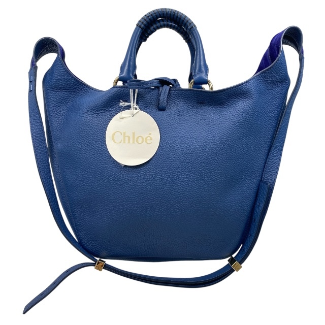 クロエ CHC23SS253J2947 2way ハンドバッグ ショルダーバッグ トートバッグ 斜め掛け ロゴ レザー ネイビー Chloe拍卖