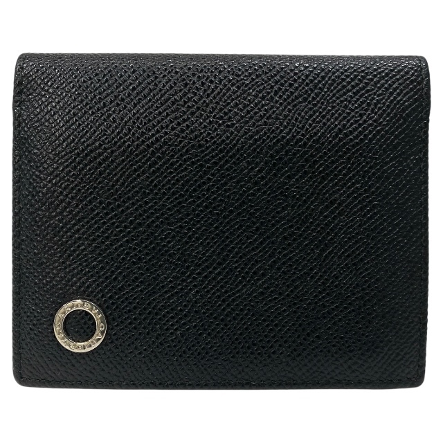 ブルガリ ブルガリブルガリ カードケース パスケース 名刺入れ 二つ折り コンパクト ロゴ レザー ブラック BVLGARI拍卖