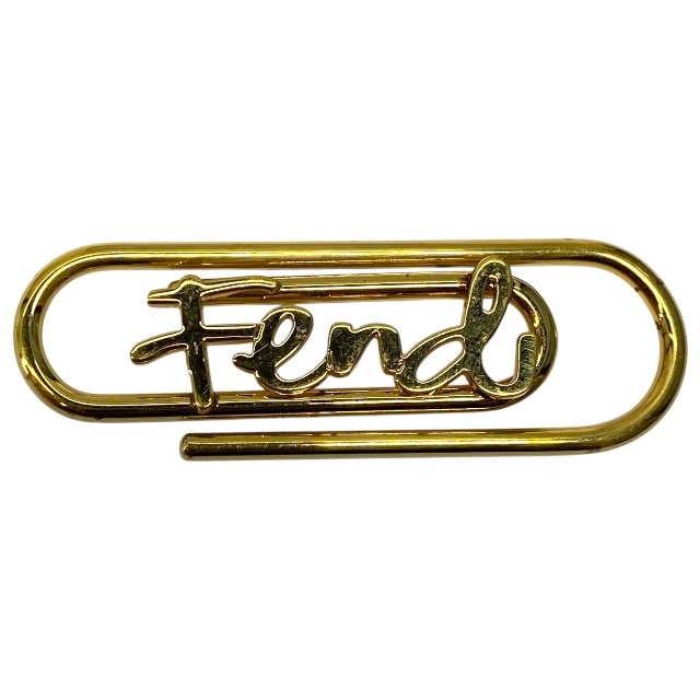 フェンディ マネークリップ ペーパークリップ キーリング キーホルダー メタル ゴールド ロゴ プレート FENDI拍卖