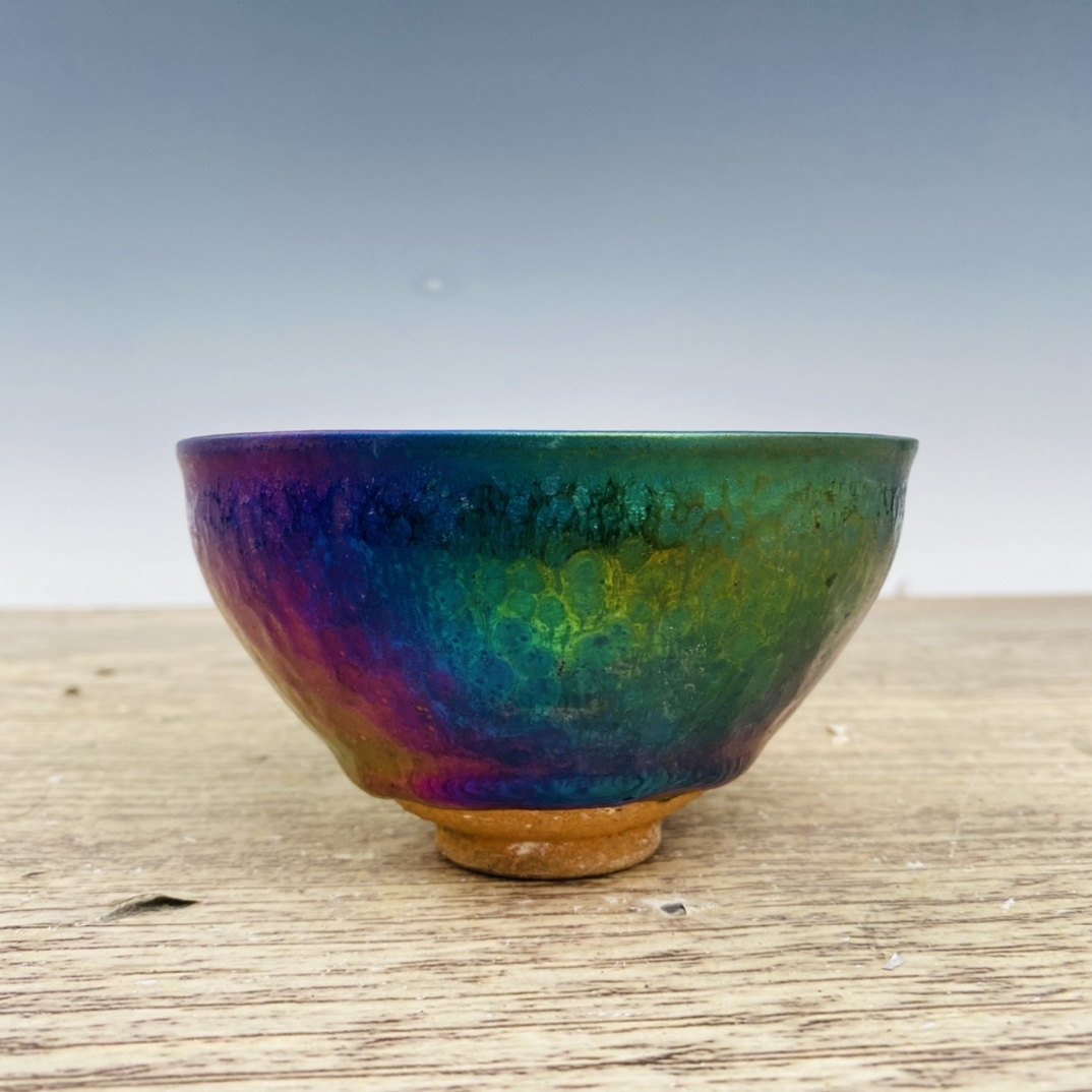 宋代風 古陶磁器 建窯 七彩光 油滴盞 刻詩 描金 盃 建盞 茶盞 酒碗 進錢款 陶芸 時代物 東洋彫刻 旧家蔵出し 唐物 中国古玩 古美術品拍卖