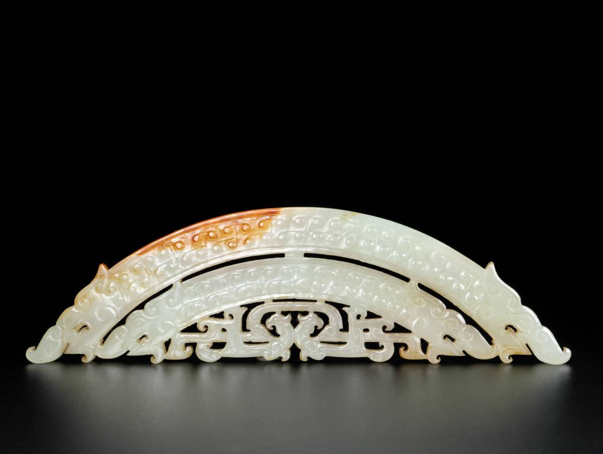 漢時代 古和田玉 高古玉彫 白玉 玉彫 玉簧 文案置物擺件 極細工 時代物 唐物 旧家藏出 古賞物 中国古玩 古美術品拍卖