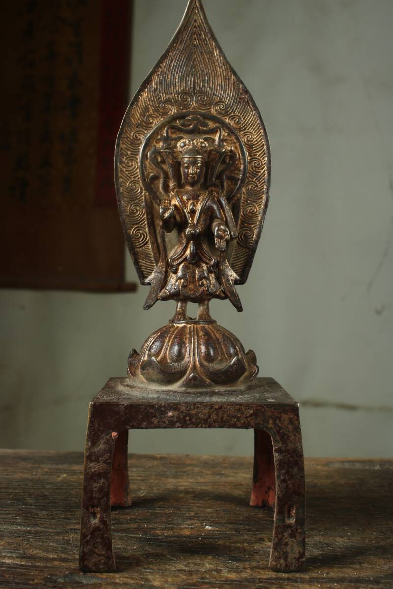 明代風 古銅泥金 銅器 北魏仏 佛像 仏像 宗教密教 居家供奉 置物擺件 仏教古美術 極細工 骨董 旧家蔵出し 唐物 中国古玩 華夏品 古美術品拍卖