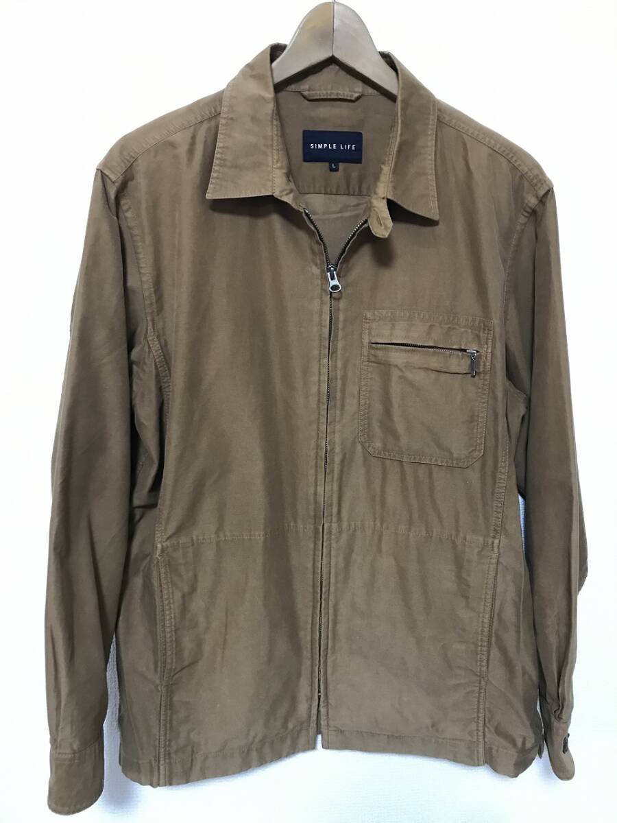 送無♪SIMPLE LIFEシンプルライフ♪ジップアップジャケット・ベージュ系・L拍卖