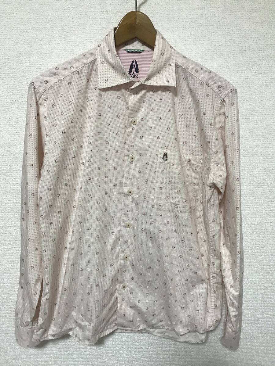 送無♪Hush Puppiesハッシュパピー♪長袖 柄シャツ・M拍卖