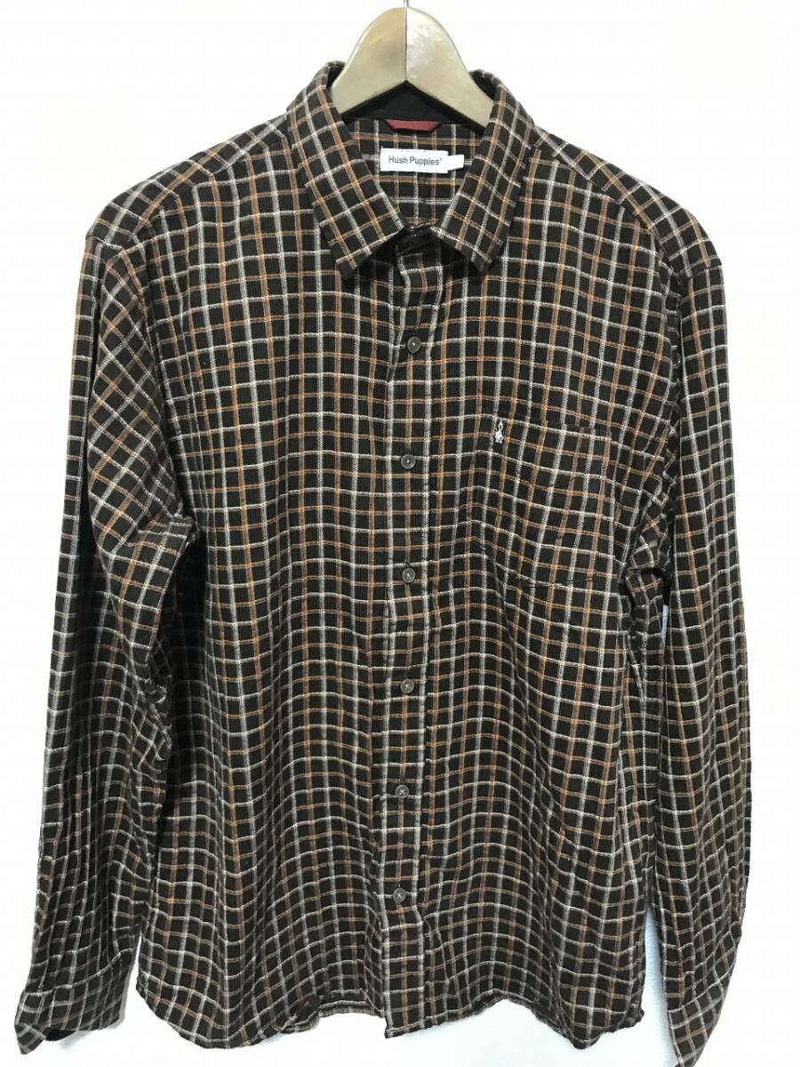 送無♪Hush Puppiesハッシュパピー♪コーデュロイシャツ・チェック・L拍卖