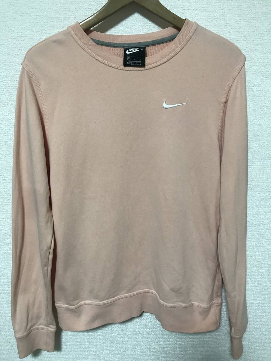 送無♪NIKE ナイキ♪ワンポイントスウェット・肌色系・M拍卖