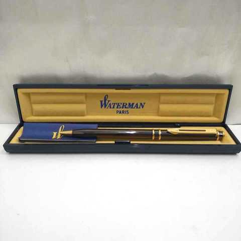◎K0918T-1:WATERMAN ウオーターマン ボールペン 回転式 ツイスト式 筆記× 文房具 文具 筆記用具 ステーショナリー ケース付き ジャンク拍卖