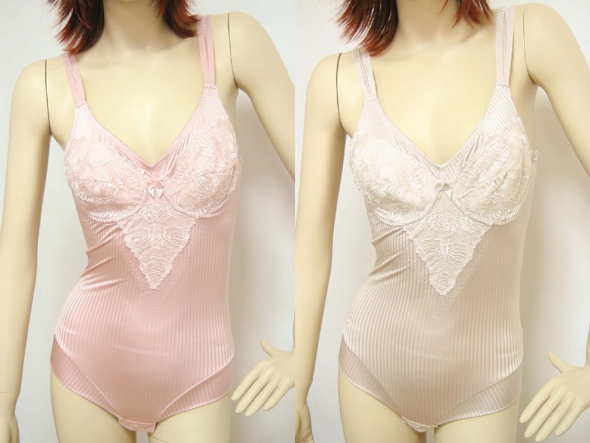 送料無料◆超お得2色組◆すっきりシルエット◆補正下着◆ノンワイヤー◆薄軽ソフト◆機能性らくらくボディスーツ(M/ピンク&モカベージュ)拍卖