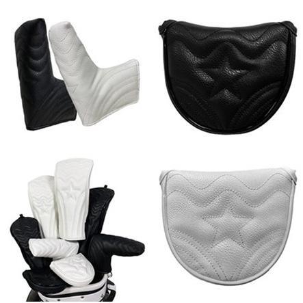 パターカバー ヘッドカバー オデッセイ 2ボールに対応 マグネットタイプ キャメロン オデッセイに適合 ピンタイプ用 スターSTAR 黒 白拍卖