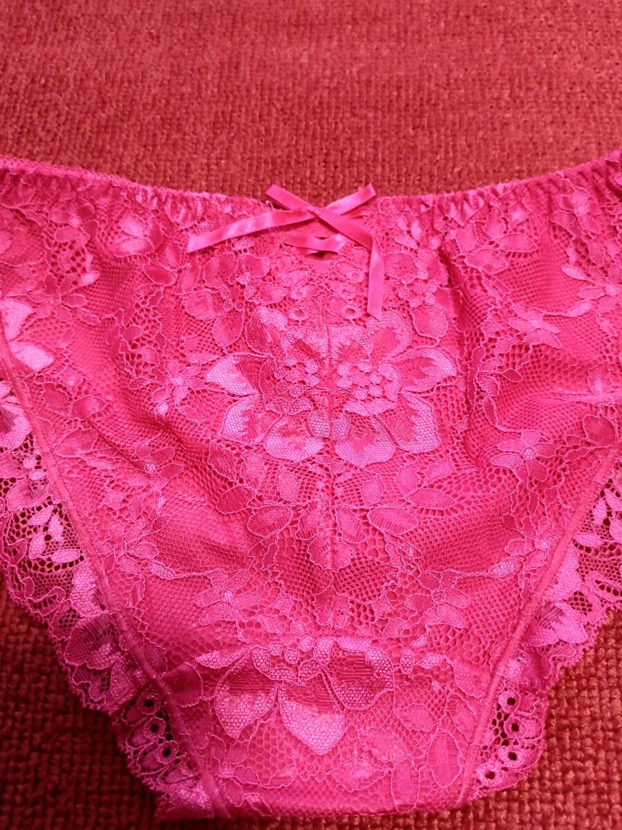 ラスト1点 新品 エメフィール ショーツ ローズピンク レース リボン M 拍卖