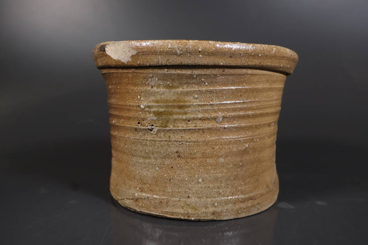 【和】(A3429) 時代古作 桃山江戸 古信楽 一重口水指 拍卖