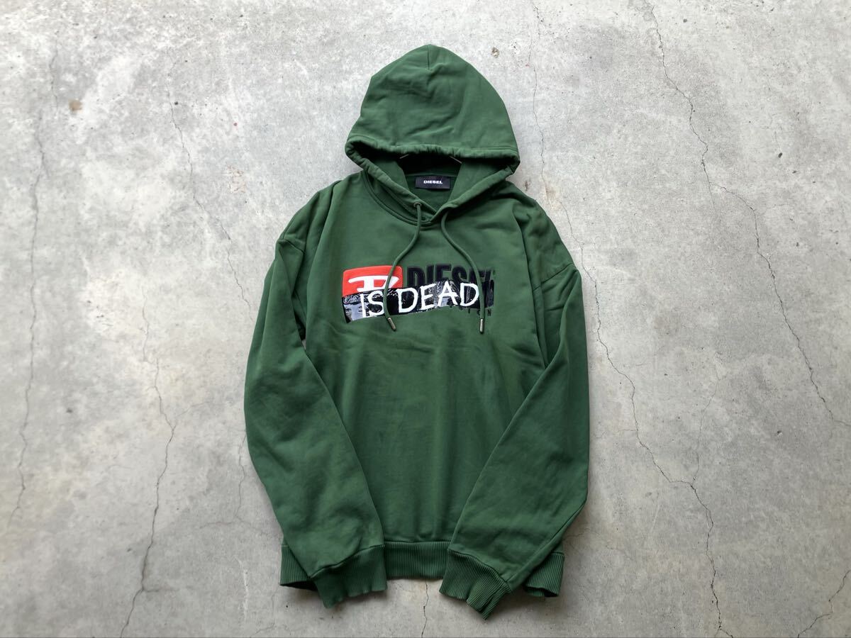 DIESEL 裏起毛スウェット プルオーバーパーカー XL ディーゼル メンズ トレーナー セーター ロゴ拍卖