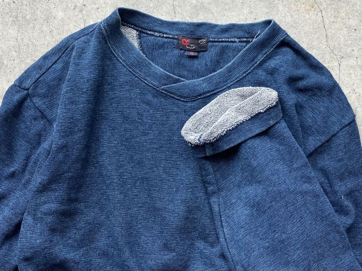 45rpm インディゴ染め 吊り裏毛 スウェットシャツ 4 メンズ トレーナー セーター パーカー 藍染め 45R拍卖