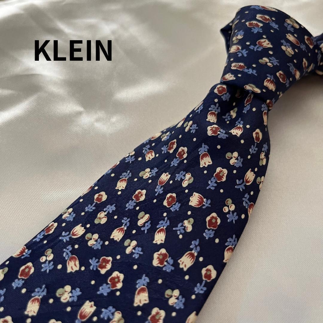KLEIN クライン 紺 柄 ネクタイ su7拍卖