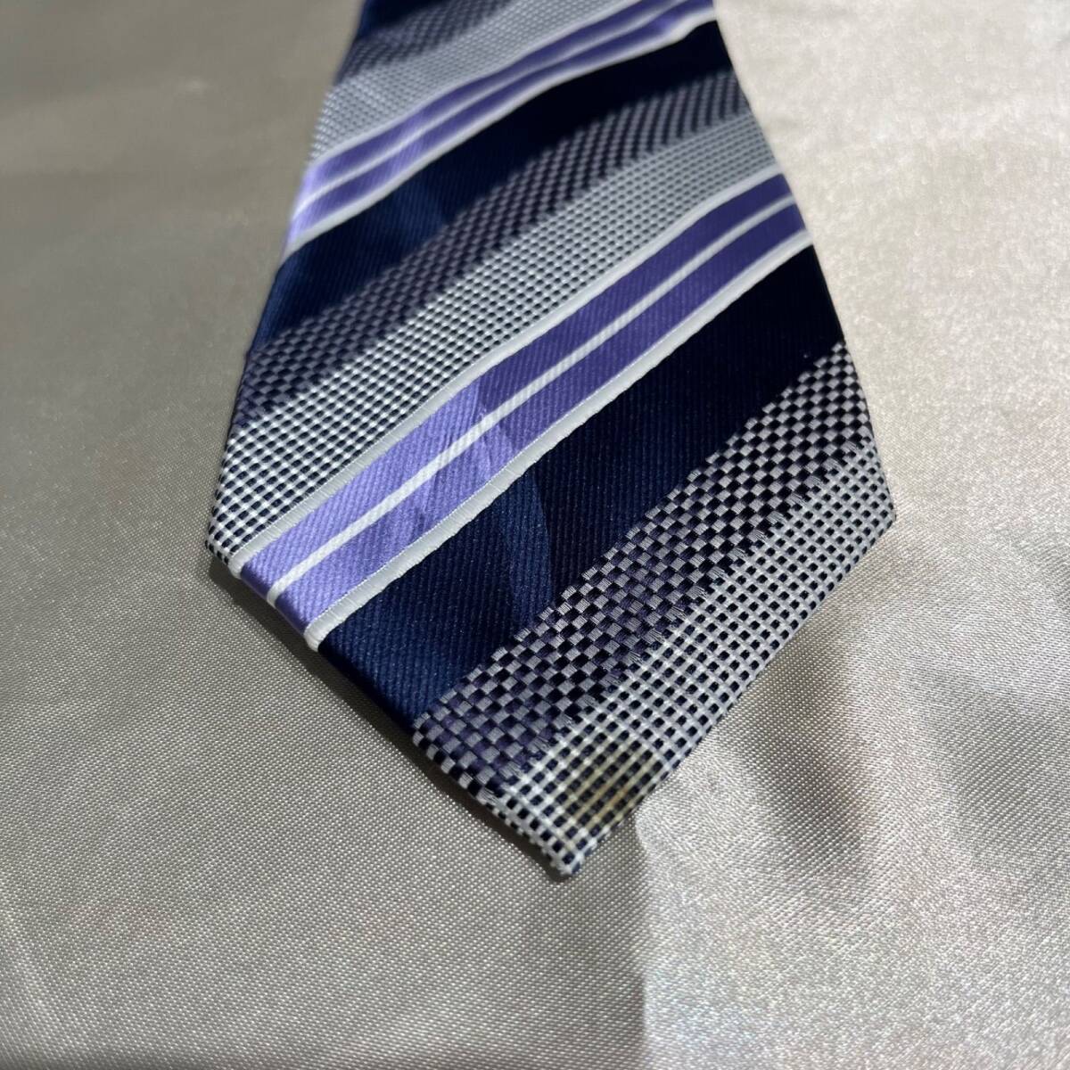 PEACERE ピアチェーレ パープル ストライプ ネクタイ su43拍卖