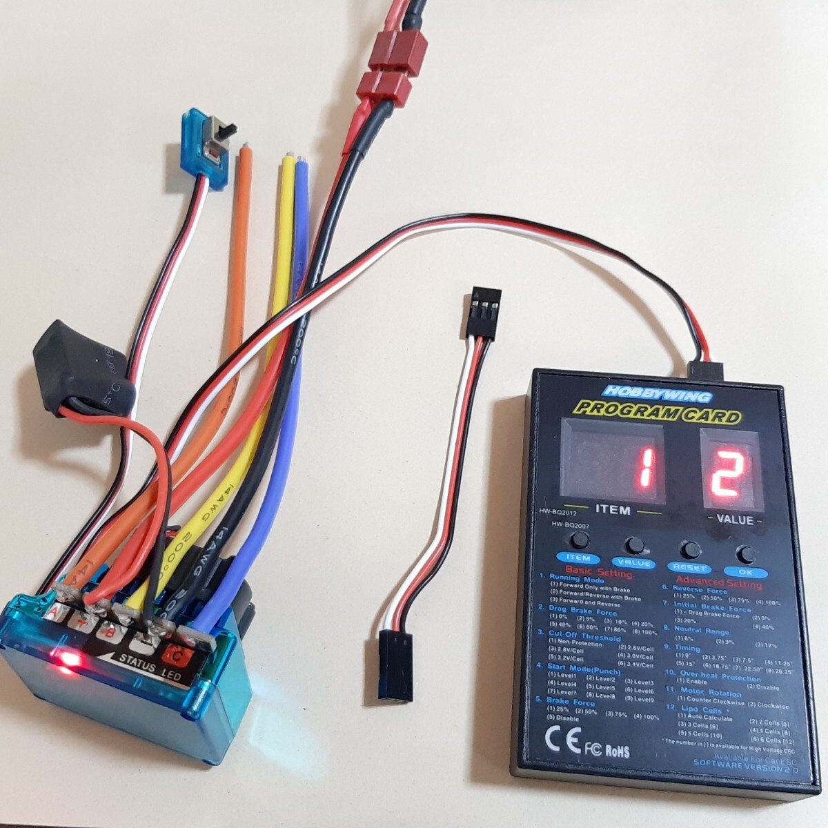 ●即決価格●送料無料●プログラムカード付● 即決 送料無料 ●T型コネクター● TSKY 120A ブラシレス アンプ ラジコン モーター拍卖