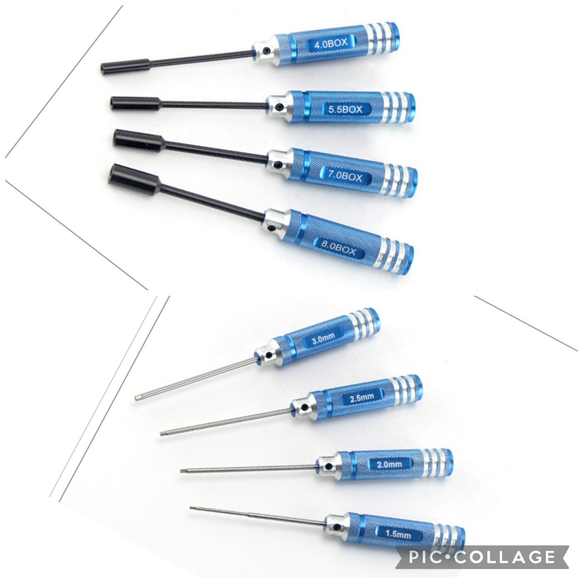 ●即決価格●送料無料● 青 8本 六角レンチ ドライバー 1.5 2.0 2.5 3.0 4.0 5.5 7.0 8.0 ラジコン アンプ TT01 TT02 YD-2ドリフト拍卖