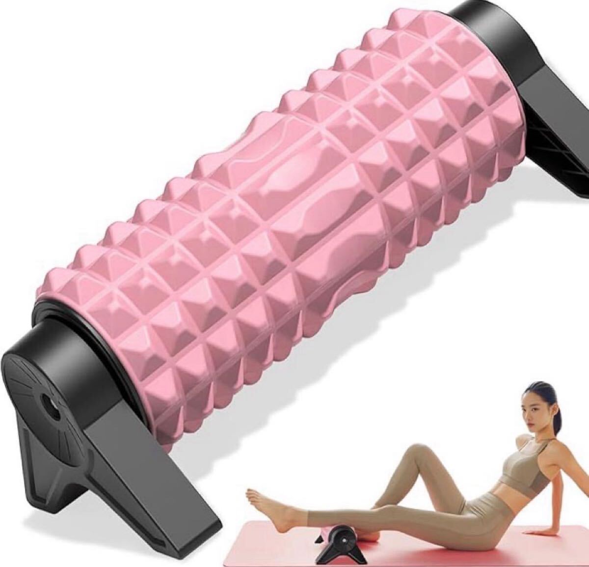 最新版 取り外し可能 三角スタンド型 フォームローラー 筋膜リリース ピンク拍卖