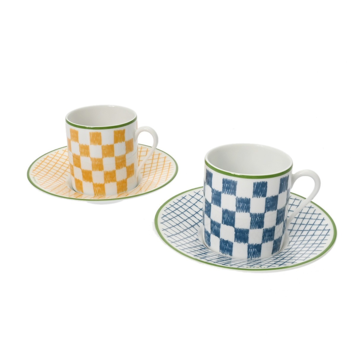 HERMES エルメス コーヒーカップ&ソーサー 2セット WALKIN IN THE GARDEN マルチカラー ユニセックス 磁器 ブランド小物 新品 銀蔵拍卖