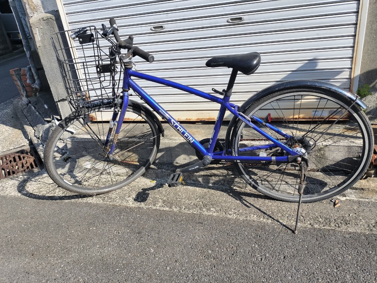 ブリジストン シュライン 自転車 子供用自転車 26インチ 7段ギア アルミフレーム 鍵なし 青 格安 中古 神奈川 横浜 鶴見拍卖