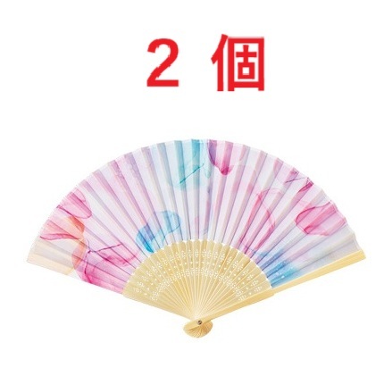 送料無料 2本 涼しげな風を運ぶ虹色しずく扇子 エフエムジー&ミッション拍卖