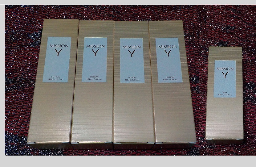 送料無料 新 ミッションY ローション4本とミルク1本 ハリ つや うるおい キメ 新品未使用 エフエムジー&ミッション 旧エイボン拍卖