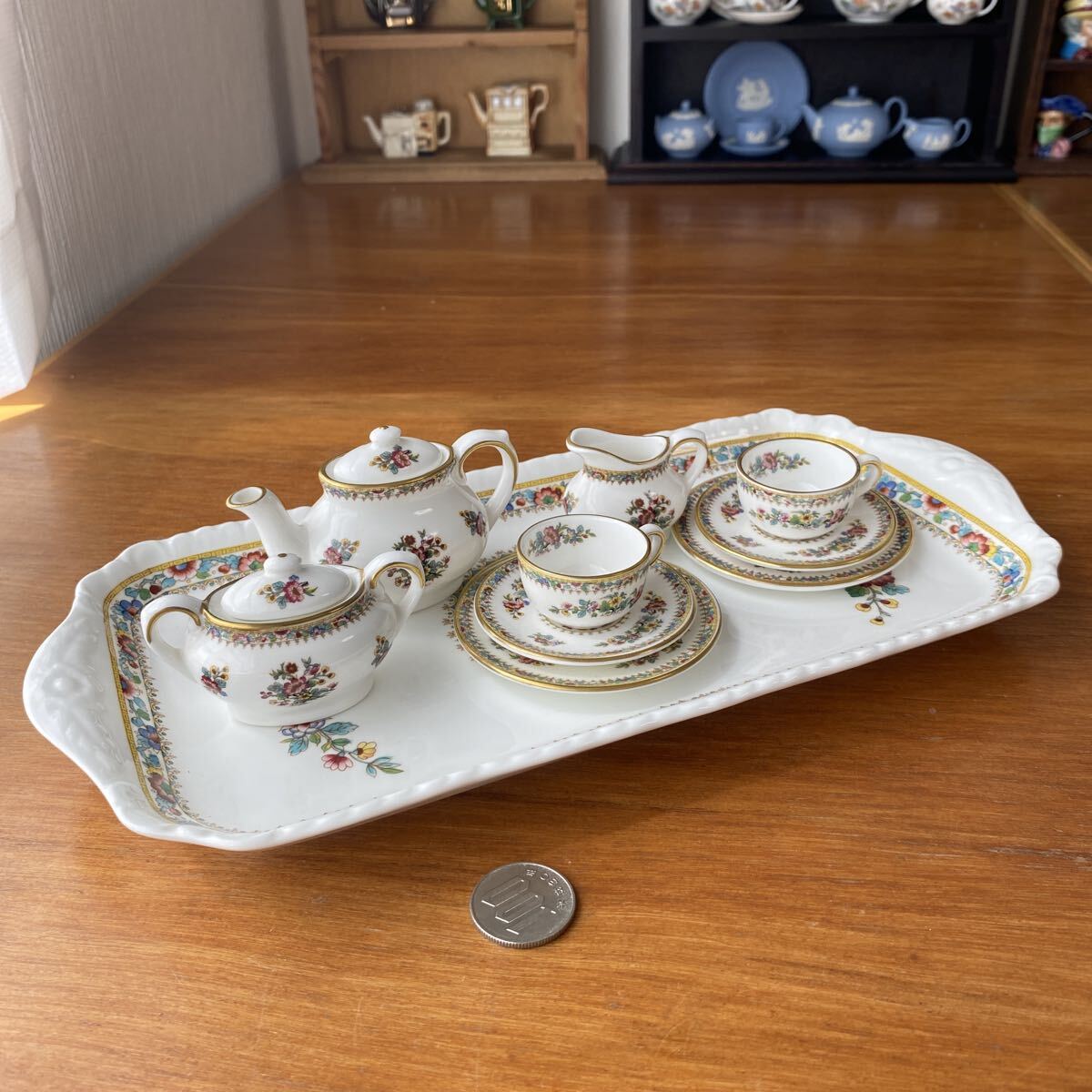 コールポート ミングローズ ミニチュア 花柄陶磁器ティーセット ドール拍卖