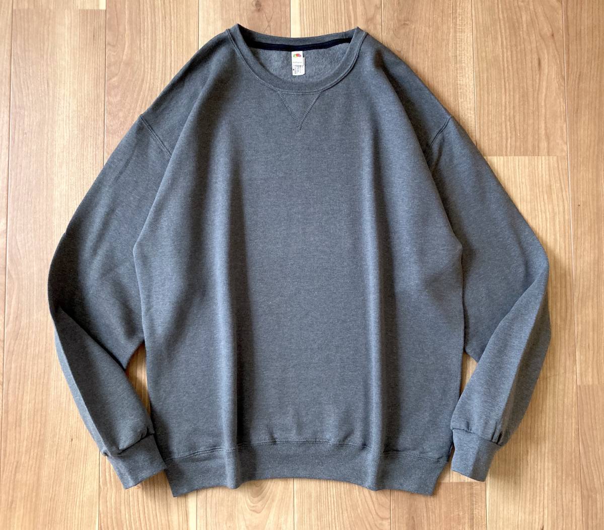 上質コットン / FRUIT OF THE LOOM / オーバーサイズ スウェット プルオーバー / チャコールグレー / L サイズ /拍卖